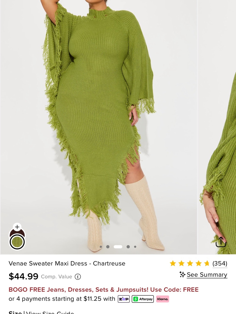 Green Sweater Maxi Dress